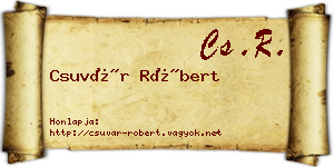 Csuvár Róbert névjegykártya