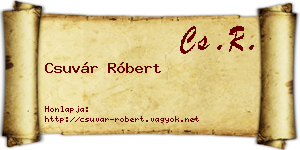 Csuvár Róbert névjegykártya