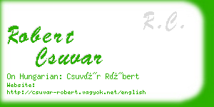 robert csuvar business card